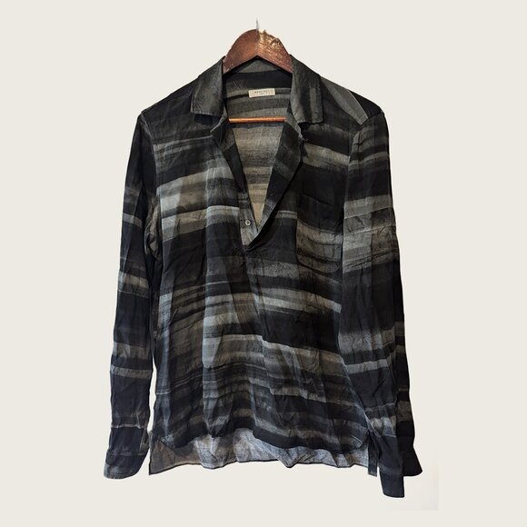 BOGLIOLI - 100% Viscose patterned pull-on shirt - Sz 40 / 15.75 - Picture 1 of 9